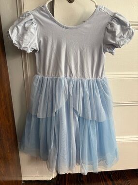 Hanna Andersson Light Blue Tulle Puff Sleeve Dress